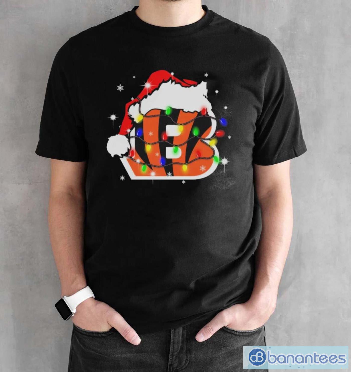 Cincinnati Bengals Santa Hat Christmas Light Shirt - Black Unisex T-Shirt Cincinnati Bengals Santa Hat Christmas Light Shirt - Black Unisex T-Shirt