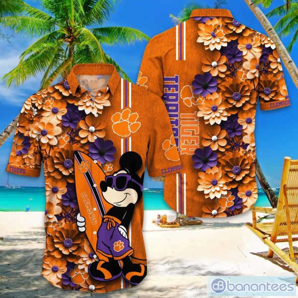 Clemson Tigers Hawaiian Shirt Mickey Love Surfing Trending Summer Gift Product Photo 1