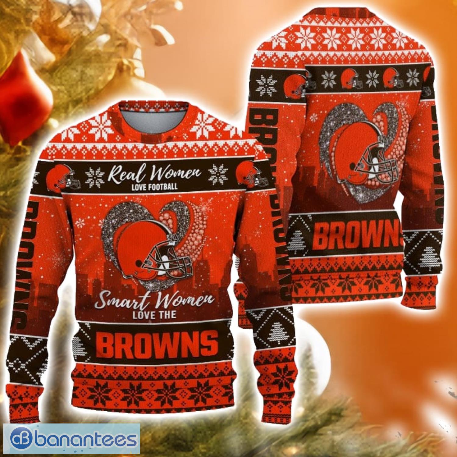 Unique Cleveland Browns Gifts - Logo Ugly Christmas Sweater - NFL