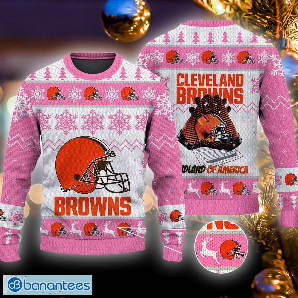 Cleveland Browns Christmas Funny Santa Claus Pattern Ugly