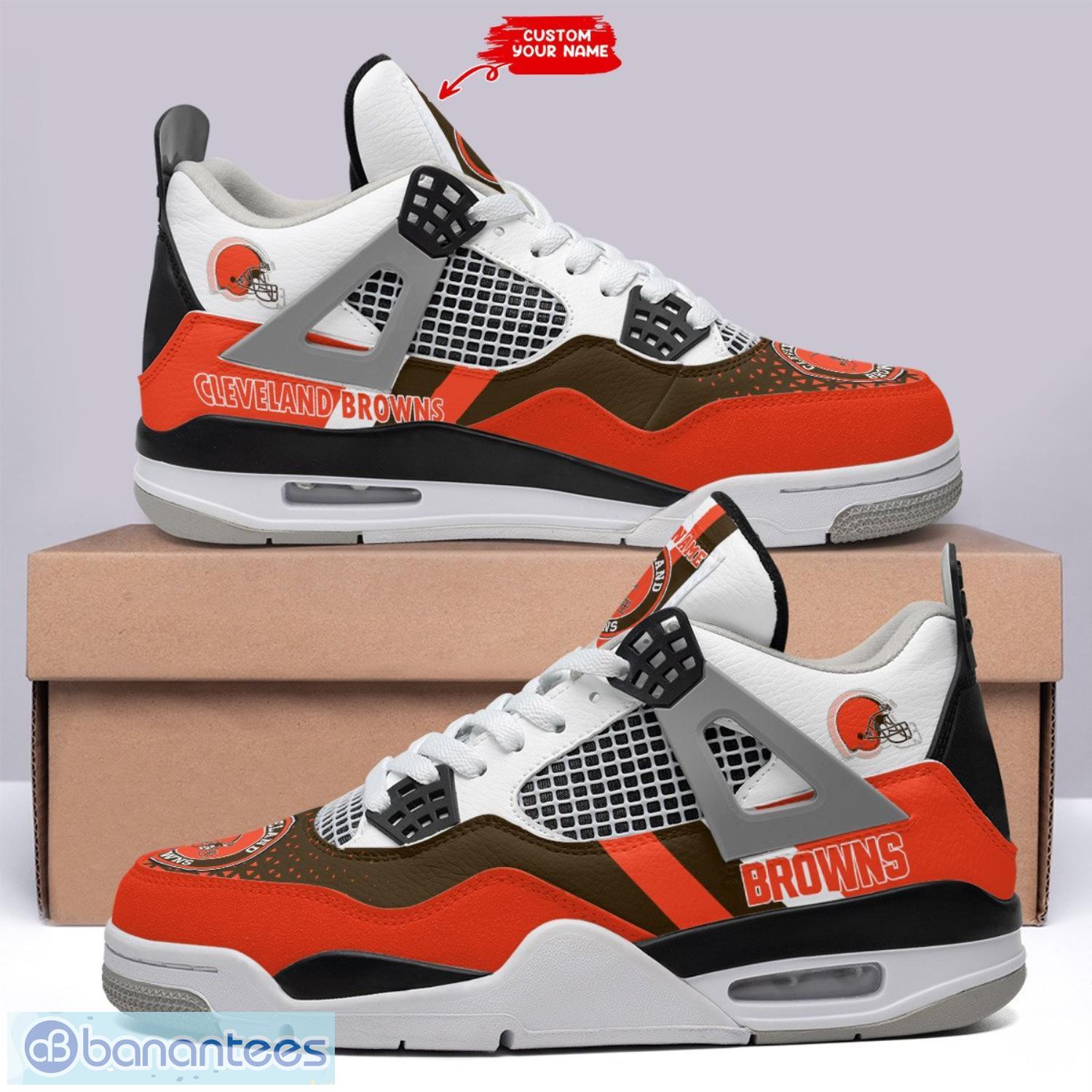 ild liner nominelt Cleveland Browns Personalized Custom Name Air Jordan 4 Sneakers Shoes  Limited For Fans - Banantees