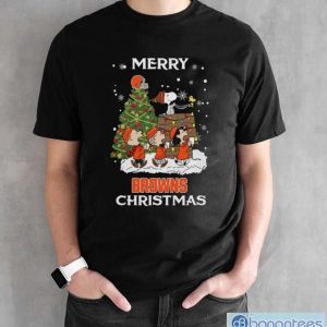 Cleveland Browns Snoopy Family Christmas Shirt - Black Unisex T-Shirt