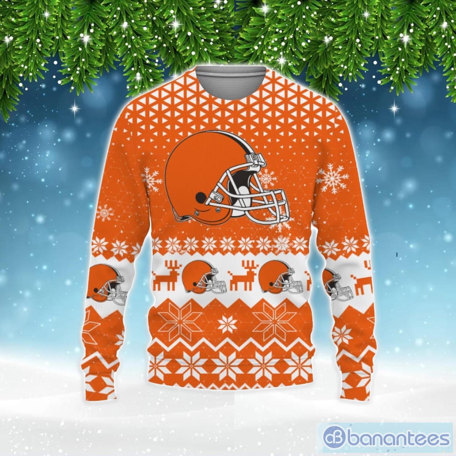 Snow Team Logo Cleveland Browns Gifts For Fan Christmas Tree Ugly