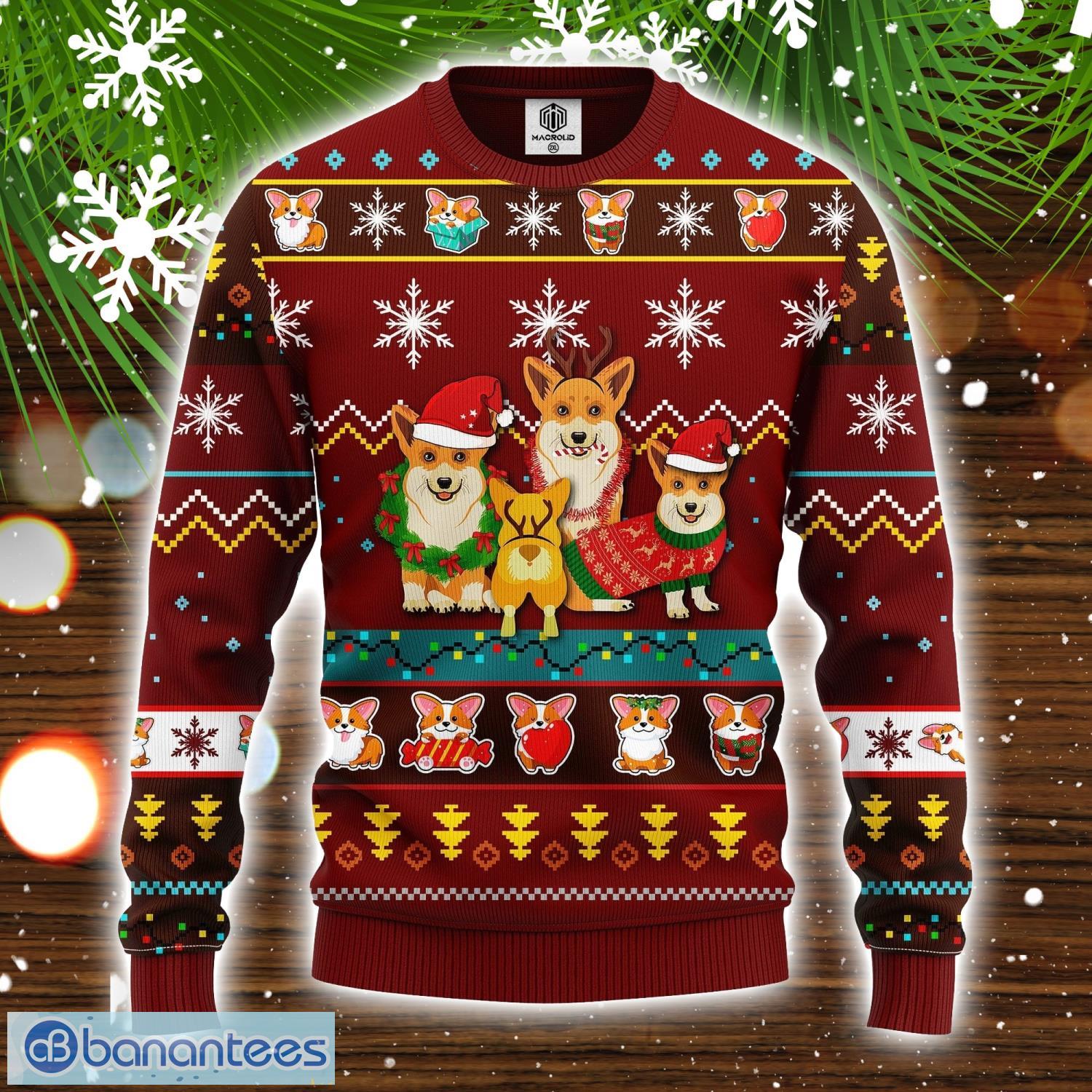 Corgi Cute Ugly Christmas Sweater Red Brown 1 Amazing Gift Idea Thanksgiving Gift wKT Product Photo 1