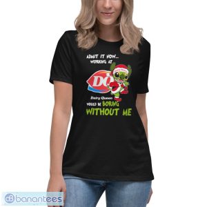 Santa Stitch Admit It Now Working At Dairy Queen Would Be Boring Without Me Christmas Shirt - Women's Relaxed Short Sleeve Jersey Tee