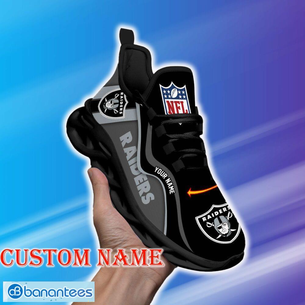 Custom Name Las Vegas Raiders NFL Unique Max Soul Shoes Sleek Gift Fans Running Sneakers New Shoes - Las Vegas Raiders NFL Customized Unique Max Soul Shoes_1