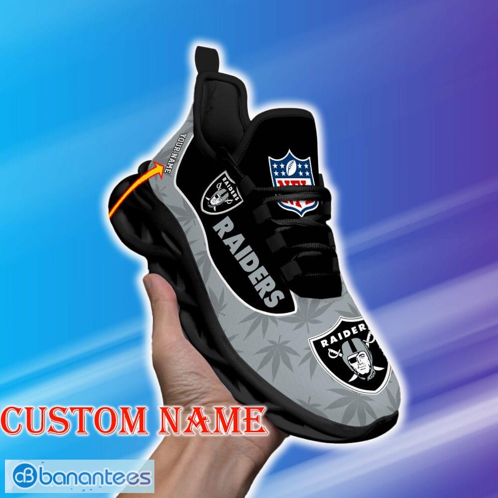 Custom Name Las Vegas Raiders Weed Max Soul Shoes Fresh Gift Fans Running Sneakers New Shoes - Las Vegas Raiders Personalized Weed Limited Edition Max Soul Shoes_1