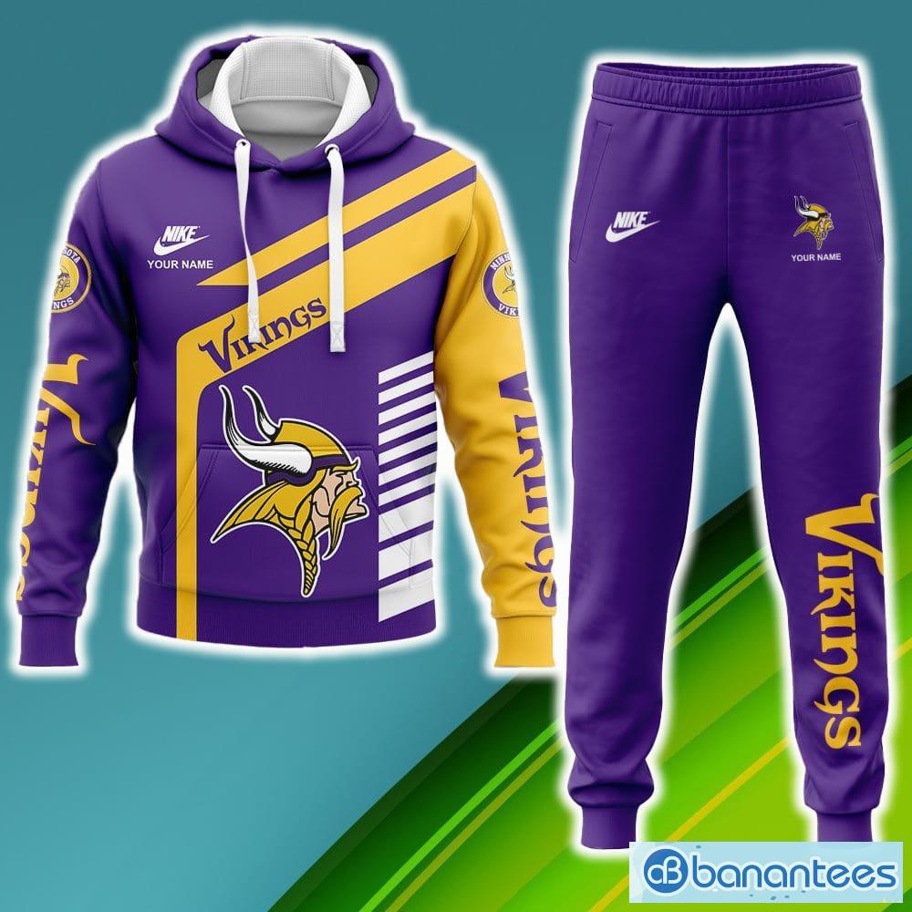 Minnesota Vikings Light Background Hoodies Full Over Print - Banantees