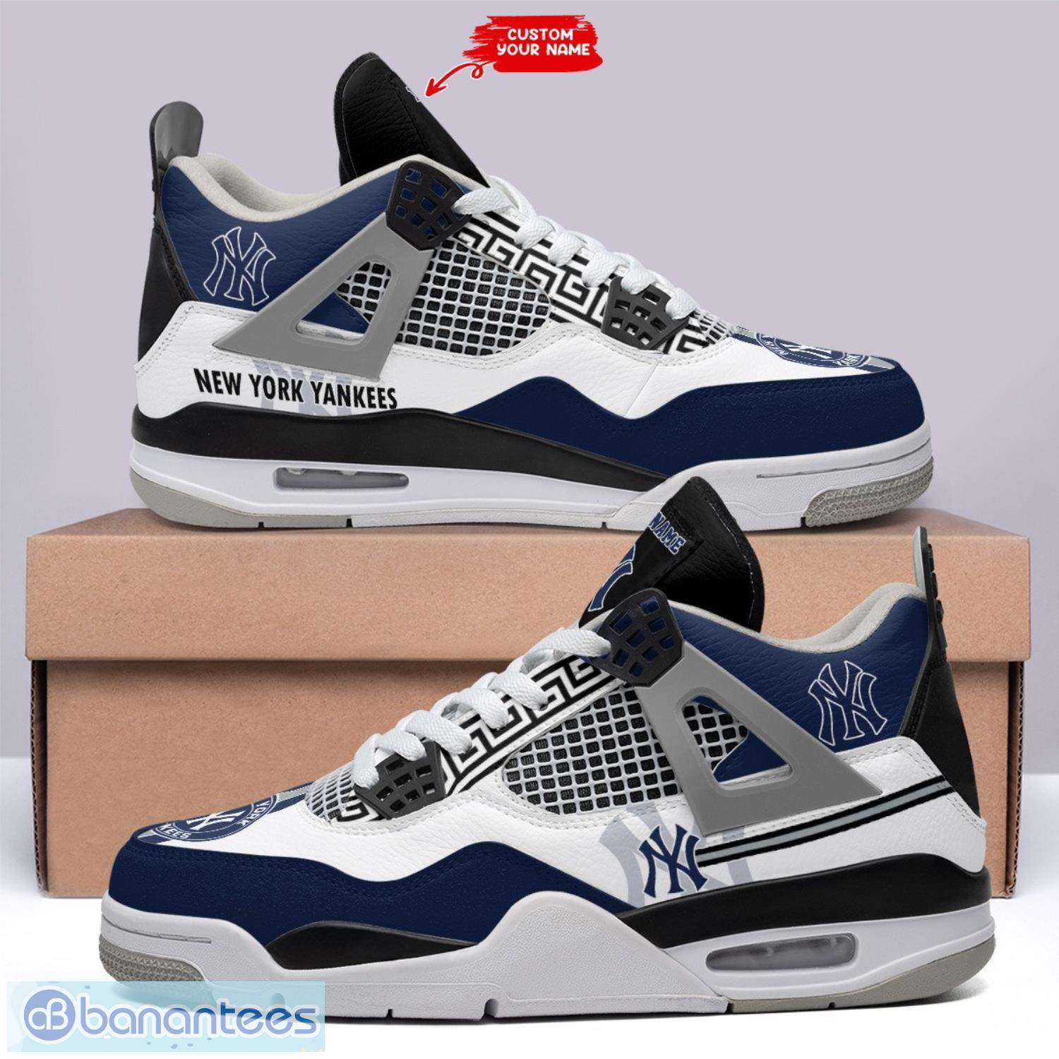 Custom Name New York Yankees Low Top Skater Shoes For Men And