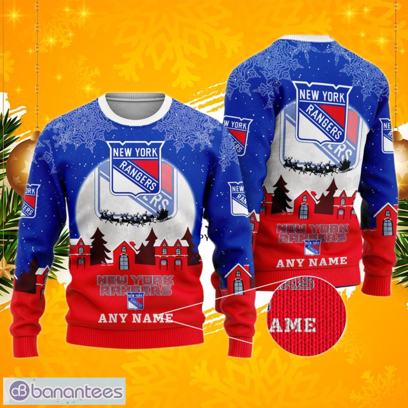 CustomCat New York Rangers Vintage NHL Ugly Christmas Sweater Red / XL