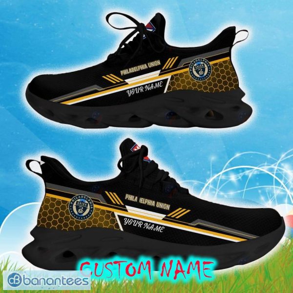 Custom Name Philadelphia Union Yellow Color Best Running Shoes For