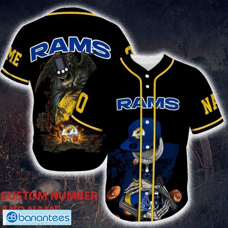 Los Angeles Rams Baseball Jersey 3D Shirts Print Skull Custom Name