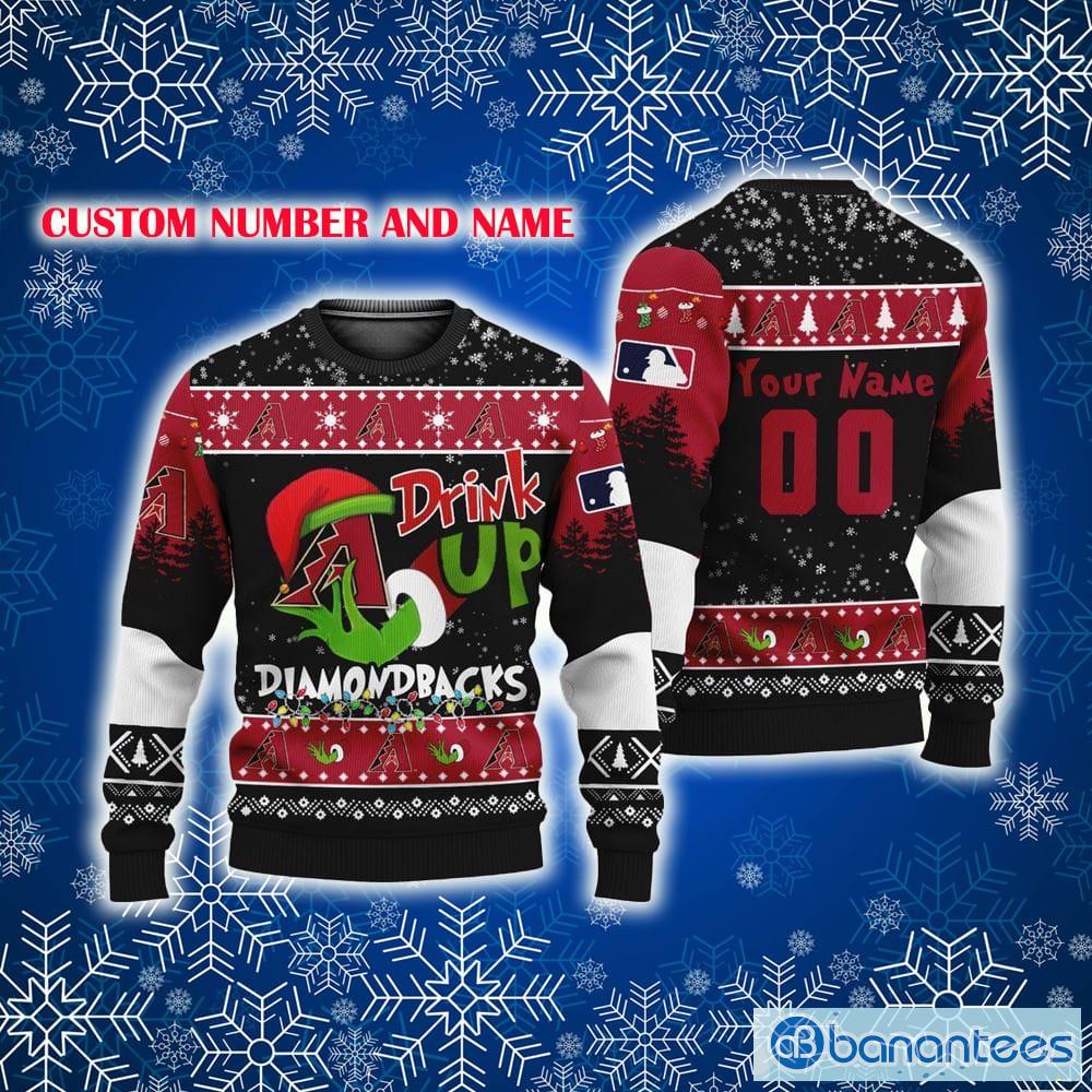Custom Number And Name MLB Arizona Diamondbacks Ugly Christmas Sweater For Men And Women Gift Fans - Custom Number And Name MLB Arizona Diamondbacks Ugly Christmas Sweater For Men And Women Gift Fans