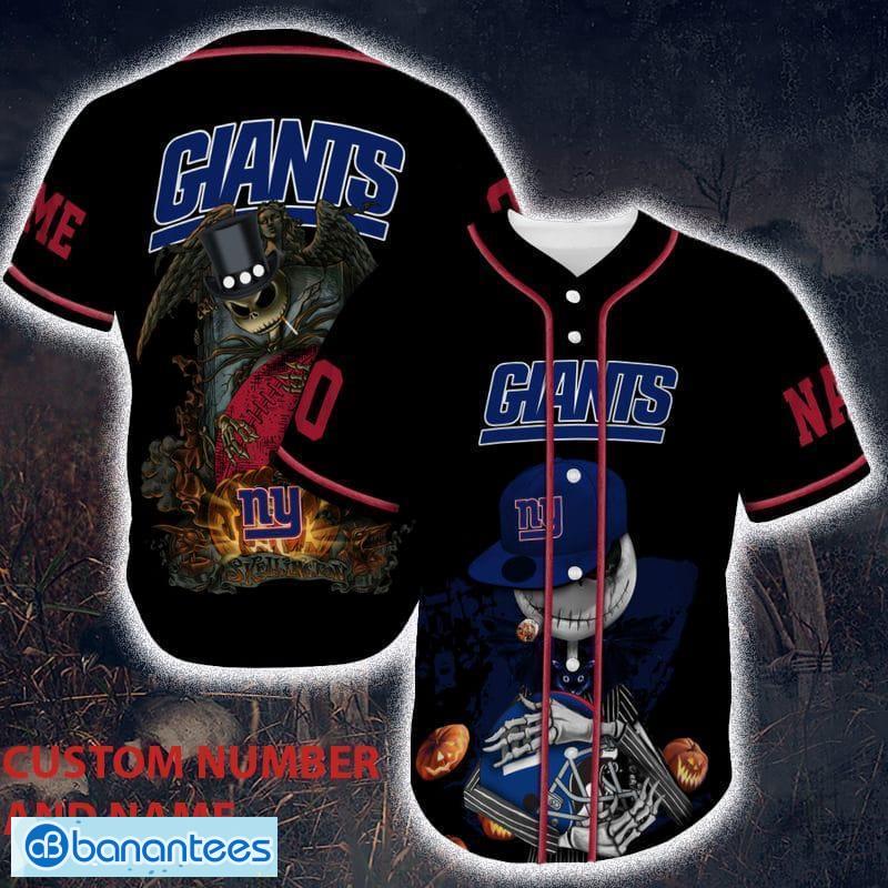 Custom Number And Name New York Giants Skull Halloween Baseball Jersey  Unisex - Banantees