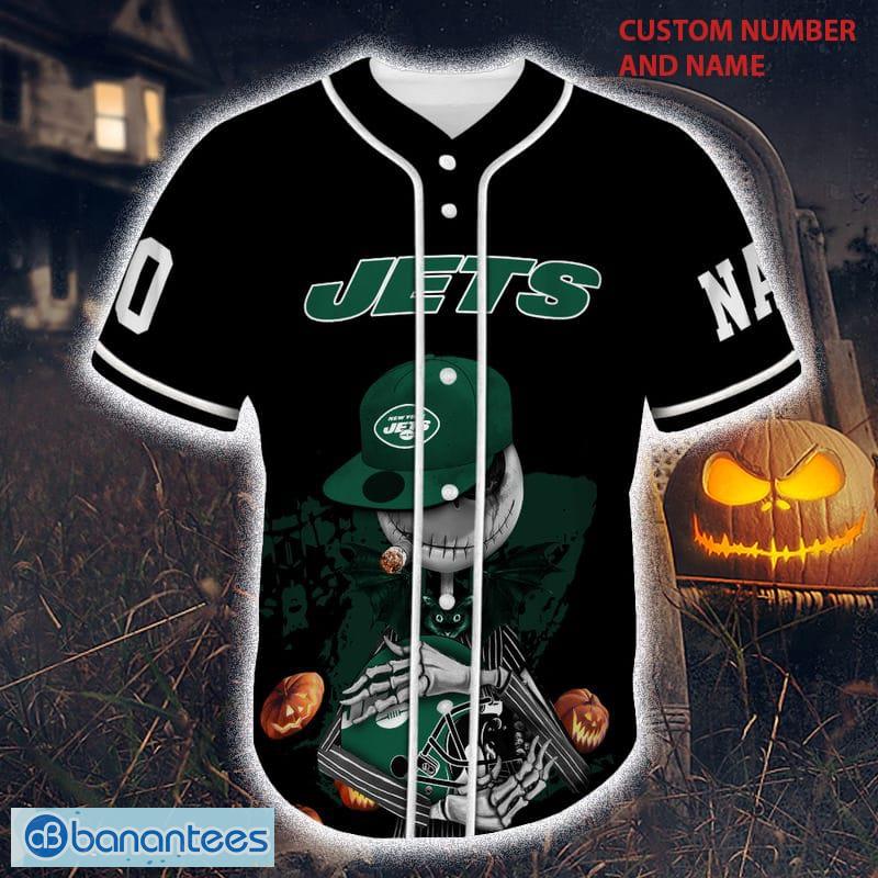 New York Jets NFL Baseball Jersey Shirt Skull Custom Number And Name For  Fans Gift Halloween - Freedomdesign