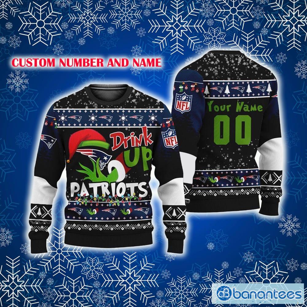 Mac Jones 10 England Patriots NFL Cozy AOP Custom Number And Name Ugly  Christmas Sweater Black Gift For Fans - Freedomdesign