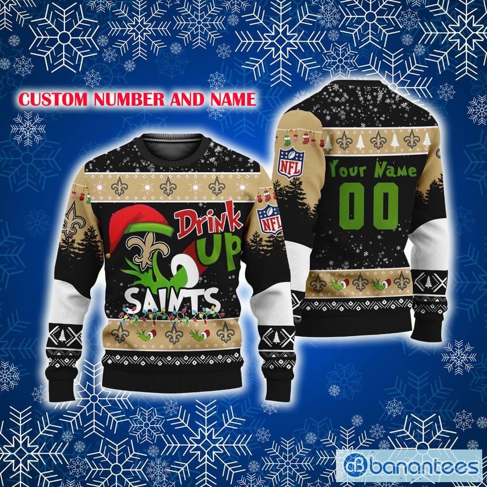 Men And Women Christmas Gift NFL New Orleans Saints Logo With Funny Grinch  3D Ugly Christmas Sweater For Fans - Banantees