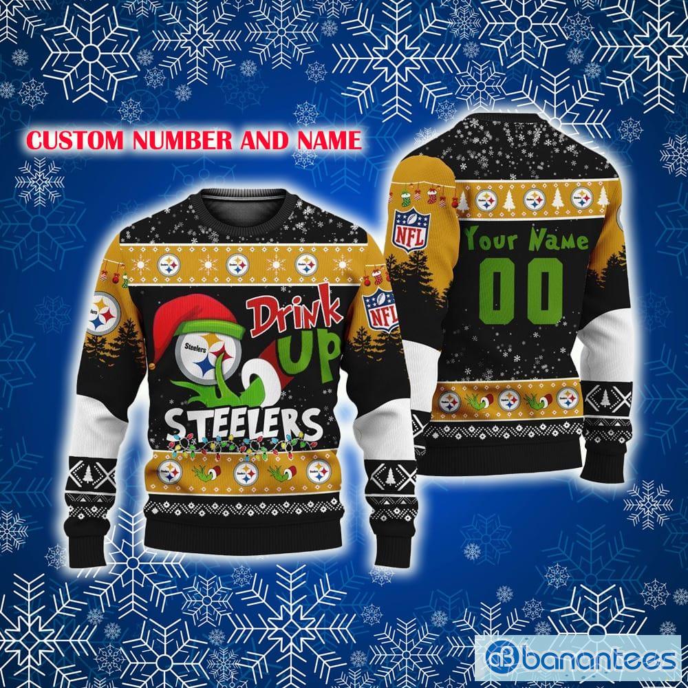 Gucci Pittsburgh Steelers Ugly Christmas Sweater Custom Number And Name  Gift For Men And Women - Banantees