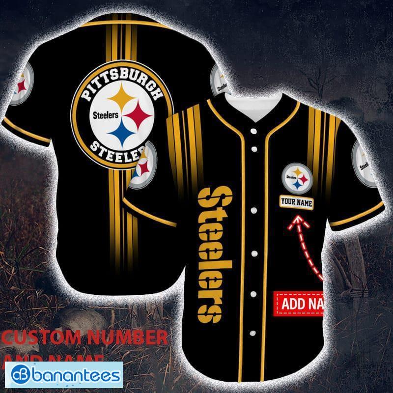 Pittsburgh Steelers Custom Name And Number Baseball Jersey NFL Shirt Fan  Gifts