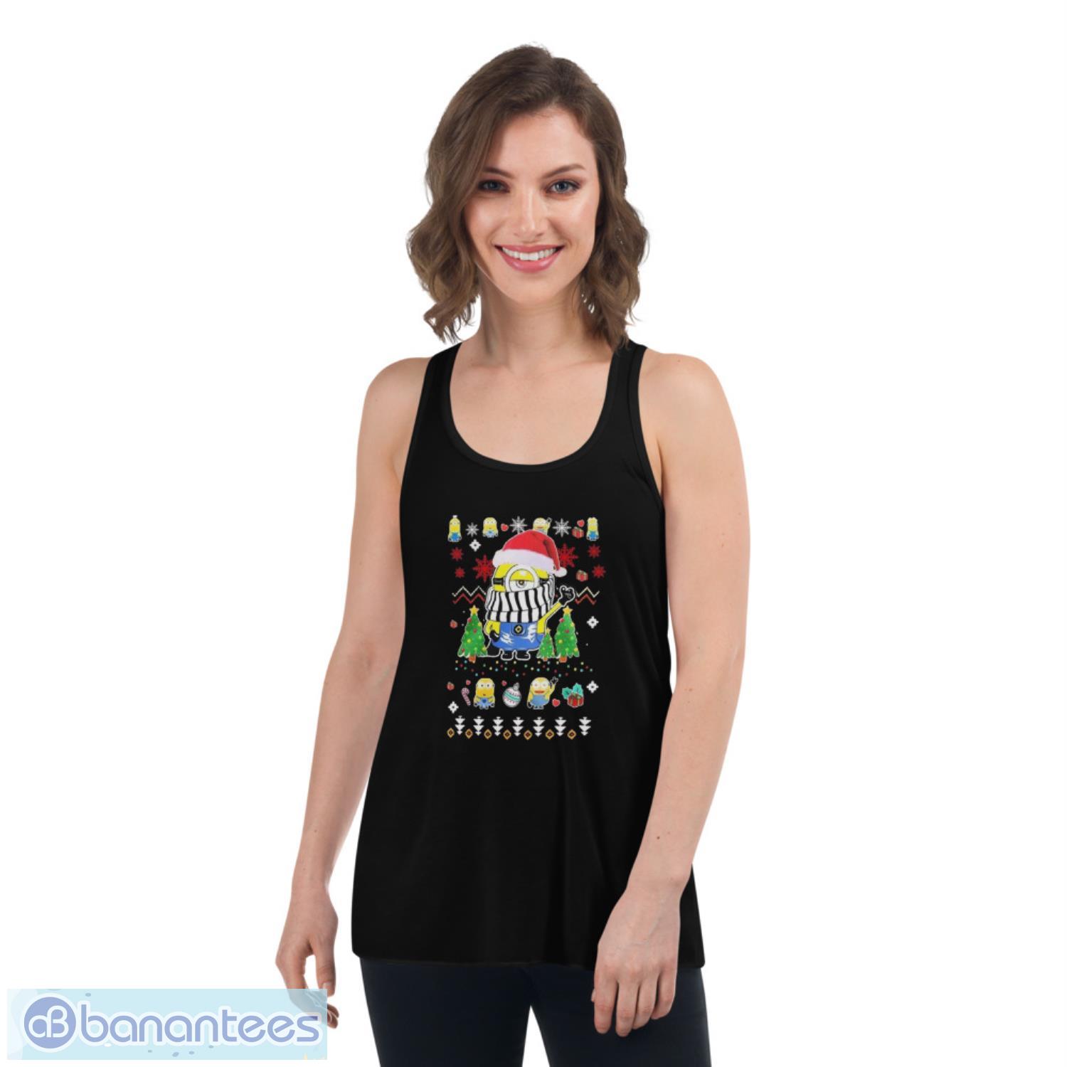 Cute Minions Santa Hat Ugly Christmas Shirt - Women's Flowy Racerback Tank Cute Minions Santa Hat Ugly Christmas Shirt - Women's Flowy Racerback Tank