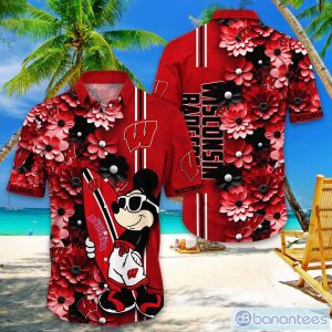 Wisconsin Badgers Hawaiian Shirt Mickey Love Surfing Trending Summer Gift Product Photo 1