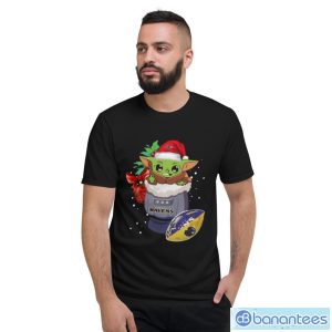 Hot Baltimore Ravens Christmas Baby Yoda Star Wars Funny Happy Nfl T-Shirt - Short Sleeve T-Shirt