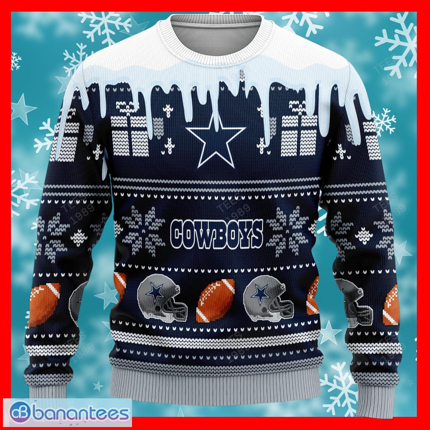 Dallas Cowboys Nfl Woolen 3d Ugly Christmas Sweater Custom Number