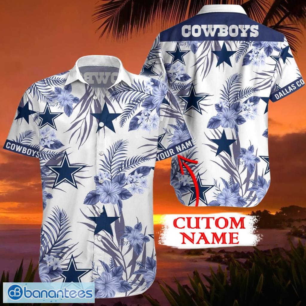 Dallas Cowboys Logo History Nfl Aloha Tropical Hawaiian Shirt - Banantees