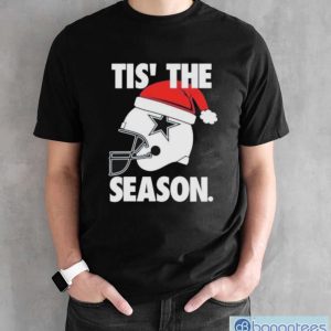 Dallas Cowboys Santa Hat Christmas Tis The Season T-Shirt - Black Unisex T-Shirt