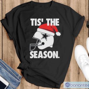 Dallas Cowboys Santa Hat Christmas Tis The Season T-Shirt - Black T-Shirt