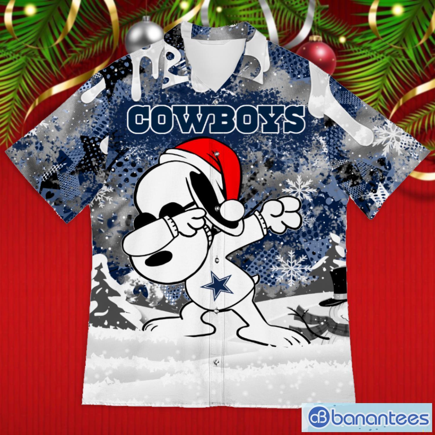 Dallas Cowboys Snoopy Dabbing The Peanuts 2023 Christmas Gift Hawaiian Shirt Product Photo 1