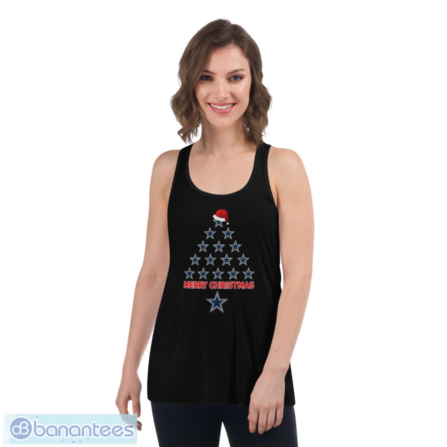Dallas Cowboys Ugly Christmas T Shirt - Women's Flowy Racerback Tank Dallas Cowboys Ugly Christmas T Shirt - Women's Flowy Racerback Tank