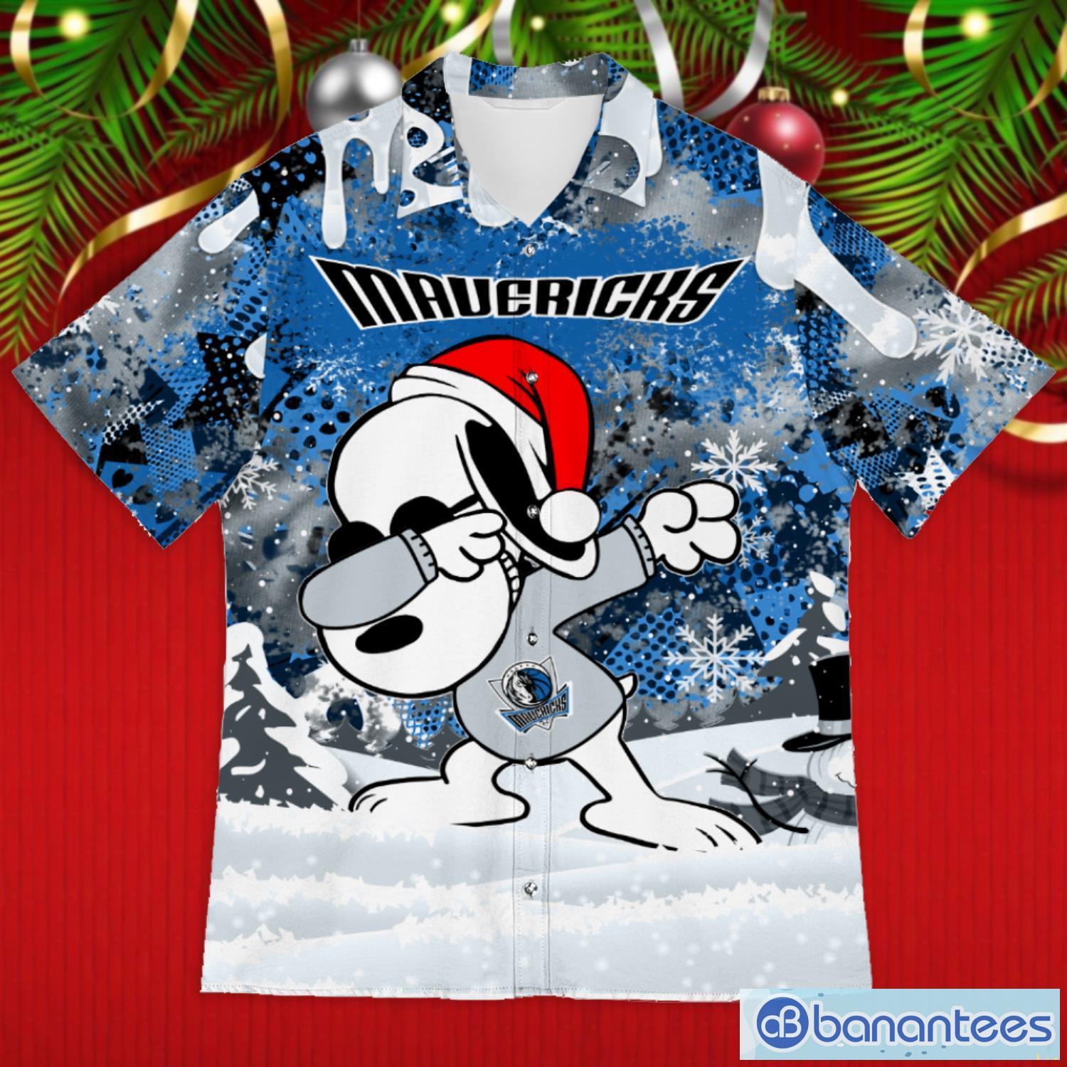 Dallas Mavericks Snoopy Dabbing The Peanuts 2023 Christmas Gift Hawaiian Shirt Product Photo 1