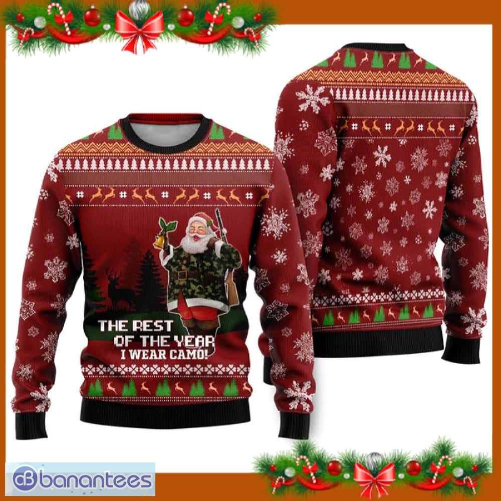 Women Ugly Santa Misprint Christmas Holiday Party Soft Sweater Shirt Top  Size XL