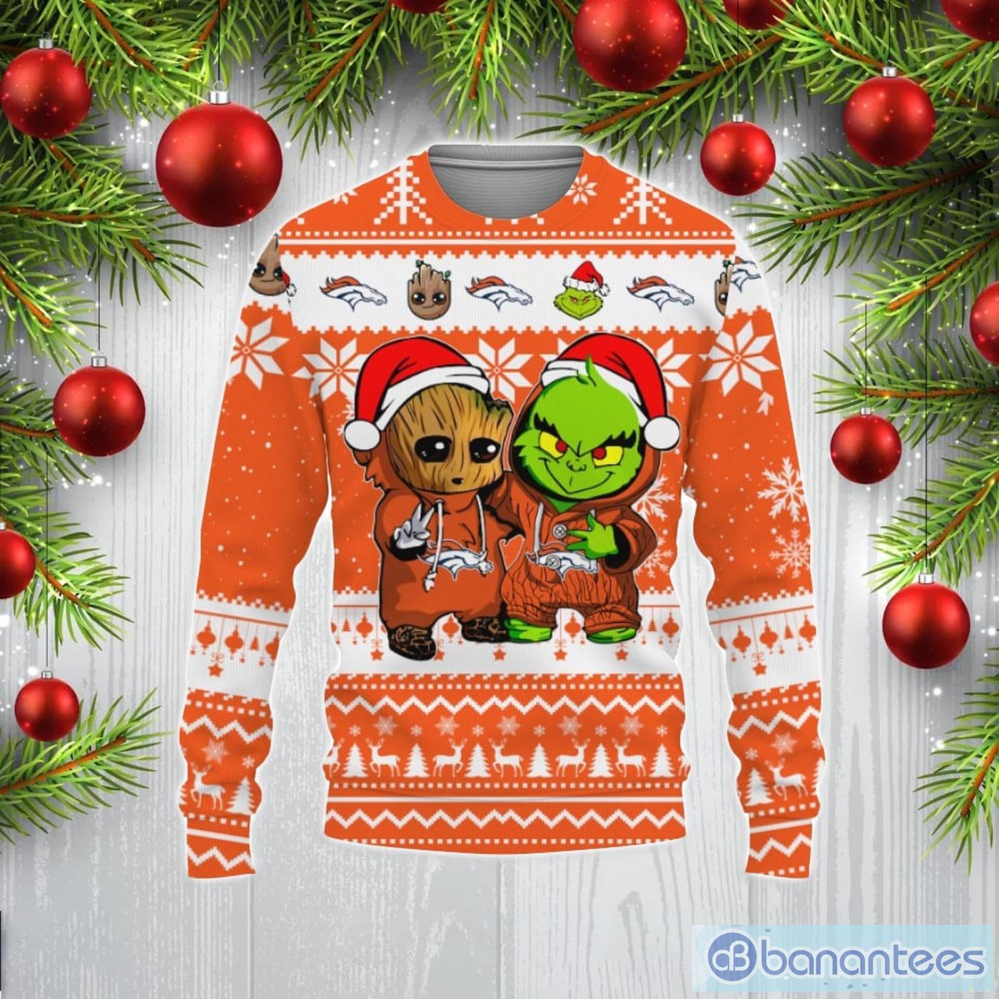 NFL Denver Broncos Christmas Gift 3D Ugly Christmas Sweater For Men And  Women - Banantees