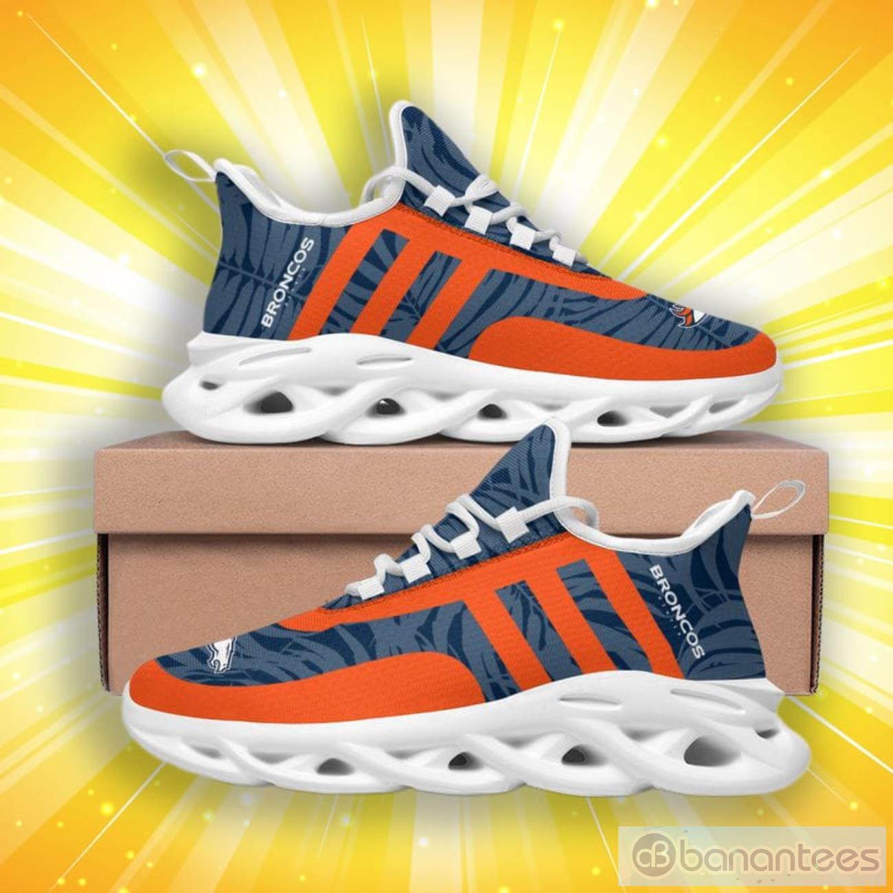 denver broncos leaf and stripe pattern mens and womens max soul shoes 1 image Denver Broncos Leaf And Stripe Pattern Men's And Women's Max Soul Shoes Product Photo