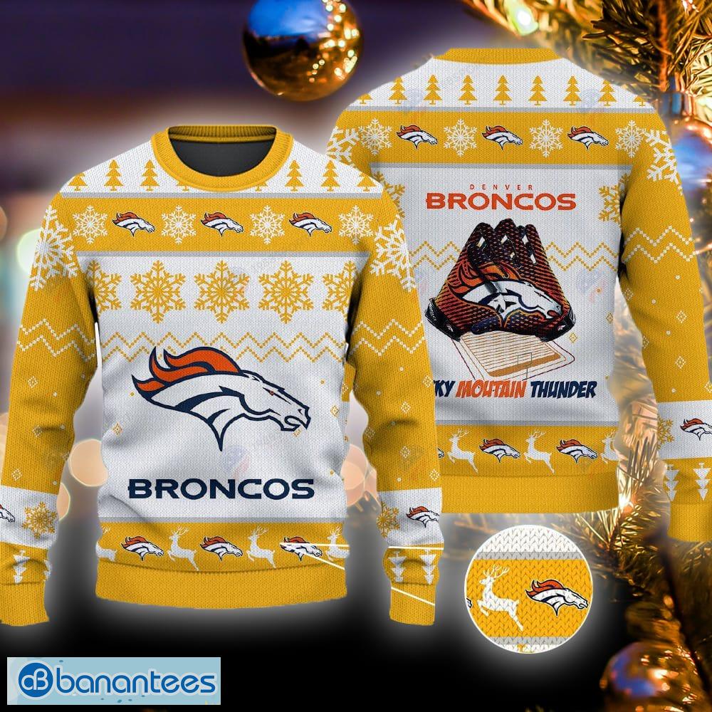 Denver Broncos NFL Football Knit Pattern Ugly Christmas Sweater - Tagotee