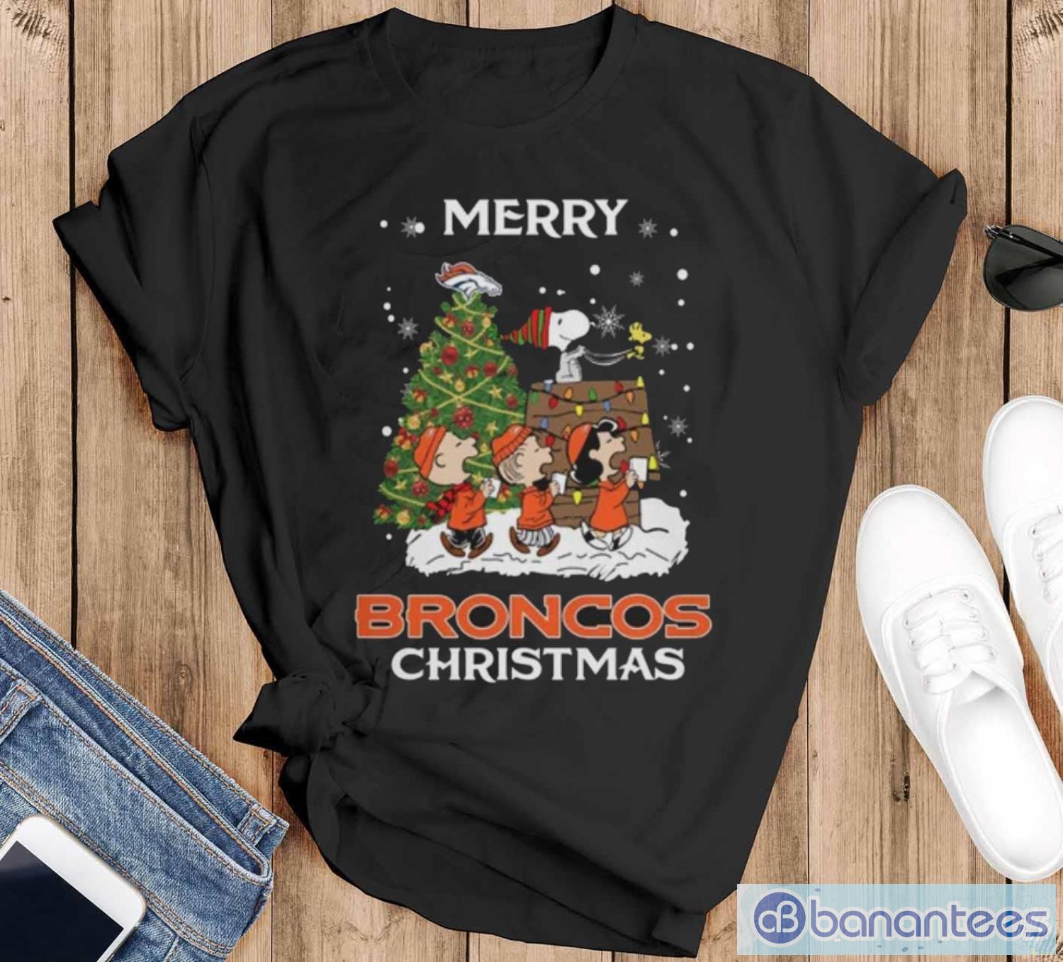 denver broncos snoopy family christmas shirt image Denver Broncos Snoopy Family Christmas Shirt - Black T-Shirt