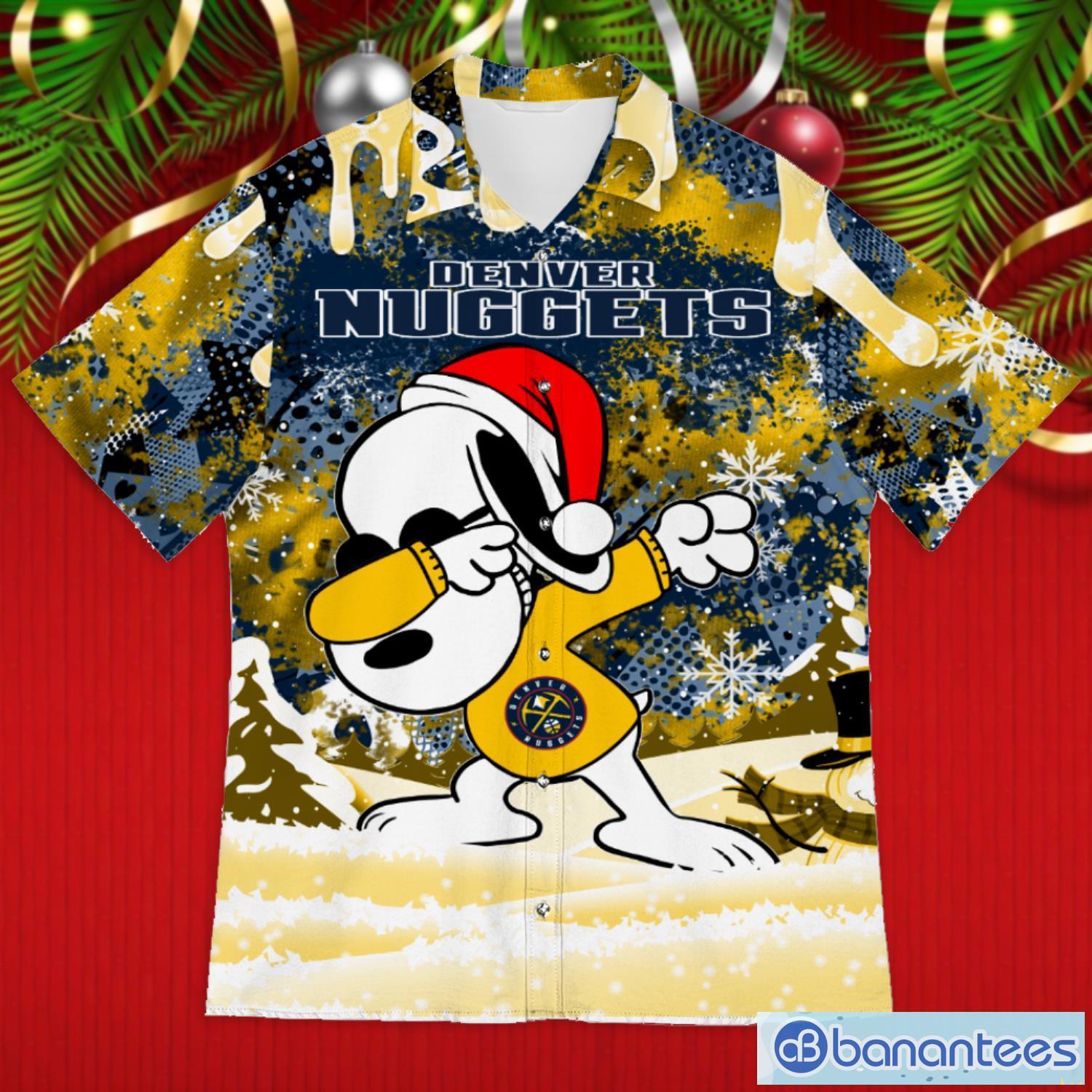 Denver Nuggets Snoopy Dabbing The Peanuts 2023 Christmas Gift Hawaiian Shirt Product Photo 1