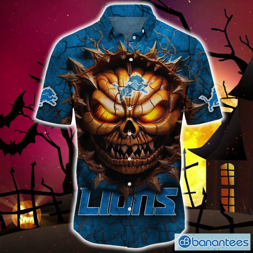 Detroit Lions Halloween Trending Skull 3D Hawaiian Shirt For Fans