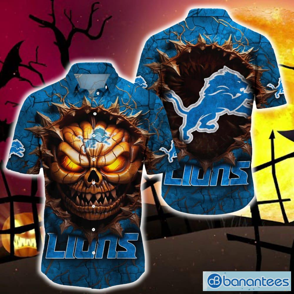 Detroit Lions Halloween Trending Skull 3D Hawaiian Shirt For Fans