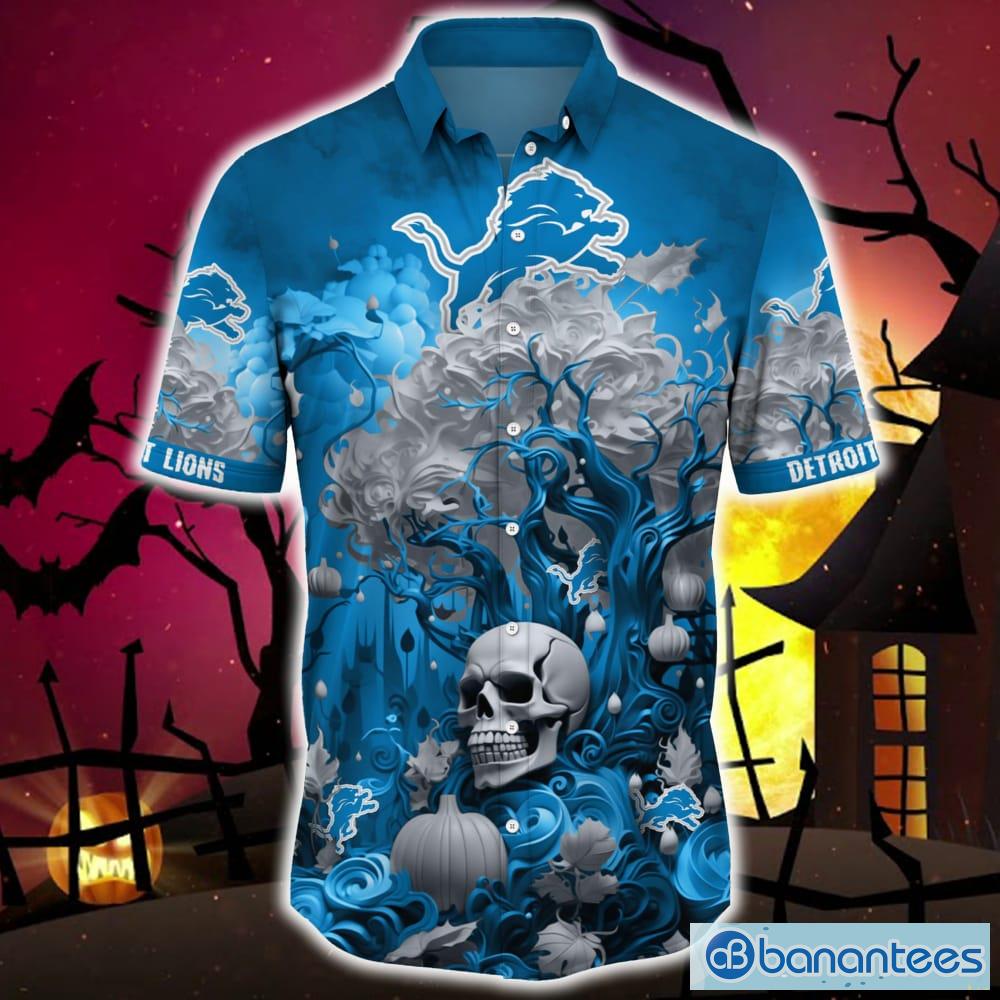 Detroit Lions Halloween Trending Skull 3D Hawaiian Shirt For Fans