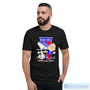New York Rangers Snoopy And Charlie Brown Dancing Shirt - Short Sleeve T-Shirt