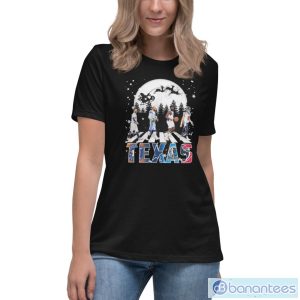 Happy Holidays Christmas Texas Sports Team Abbey Road Signatures Shirt - Women's Relaxed Short Sleeve Jersey Tee