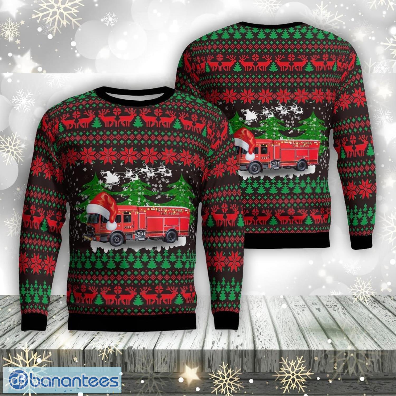 erie pennsylvania kuhl hose fire rescue aop ugly sweater family gift image Erie, Pennsylvania, Kuhl Hose Fire Rescue Aop Ugly Sweater Family Gift Product Photo 1