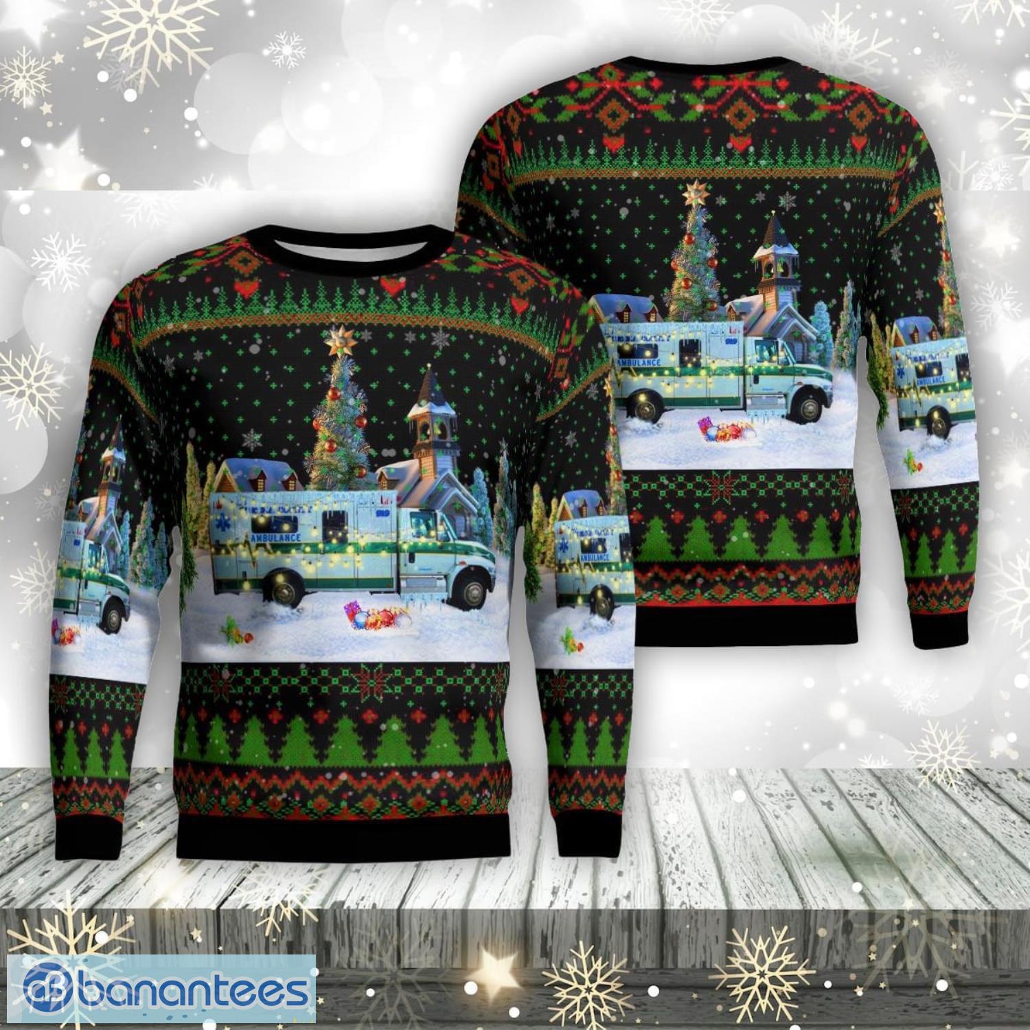 eureka nevada eureka county emergency medical service aop ugly sweater family gift image Eureka, Nevada, Eureka County Emergency Medical Service Aop Ugly Sweater Family Gift Product Photo 1