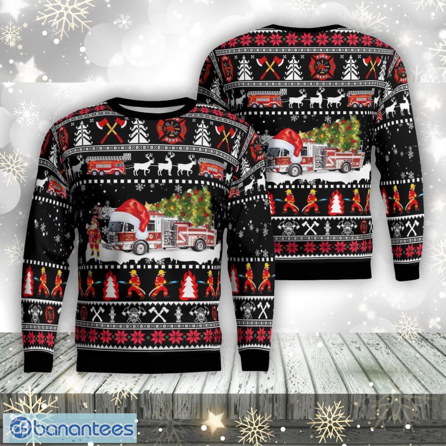 everson pennsylvania everson volunteer fire company aop ugly sweater family gift image Everson, Pennsylvania, Everson Volunteer Fire Company Aop Ugly Sweater Family Gift Product Photo 1