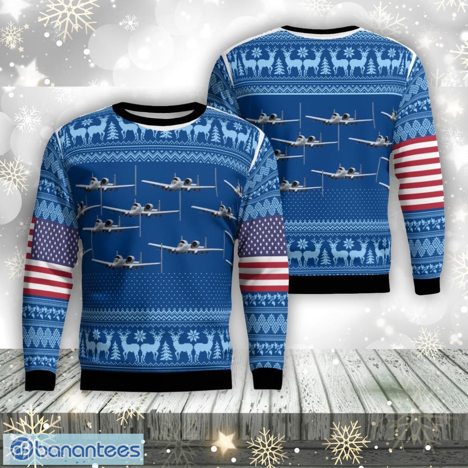 fairchild republic a 10 thunderbolt ii christmas ugly sweater 3d xmas gifty gift image Fairchild Republic A-10 Thunderbolt Ii Christmas Ugly Sweater 3d Xmas Gifty Gift Product Photo 1