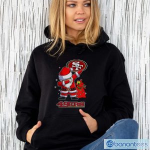 Santa Claus dabbing San Francisco 49ers Christmas shirt - Unisex Hoodie