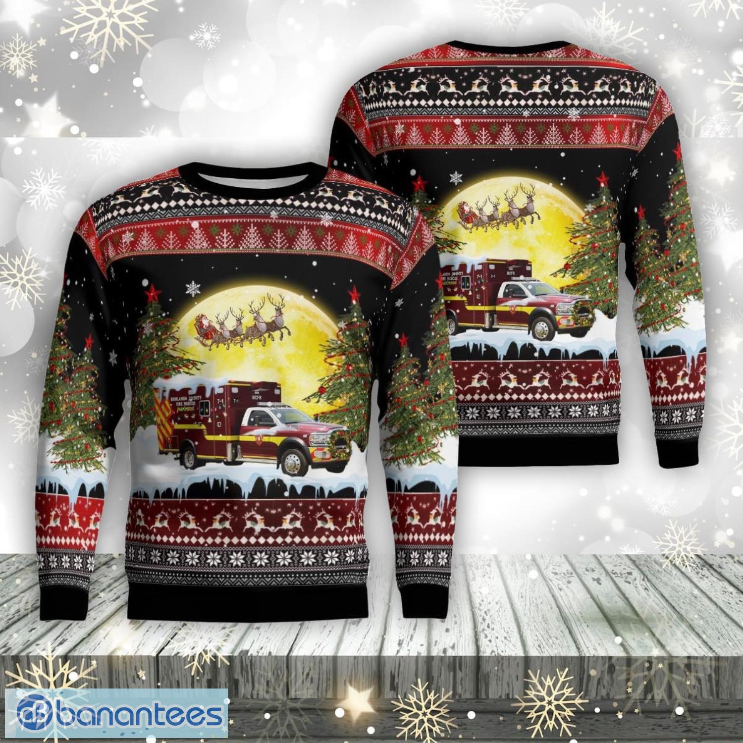 florida highlands county fire rescue christmas ugly sweater 3d xmas gifty gift image Florida, Highlands County Fire Rescue Christmas Ugly Sweater 3d Xmas Gifty Gift Product Photo 1